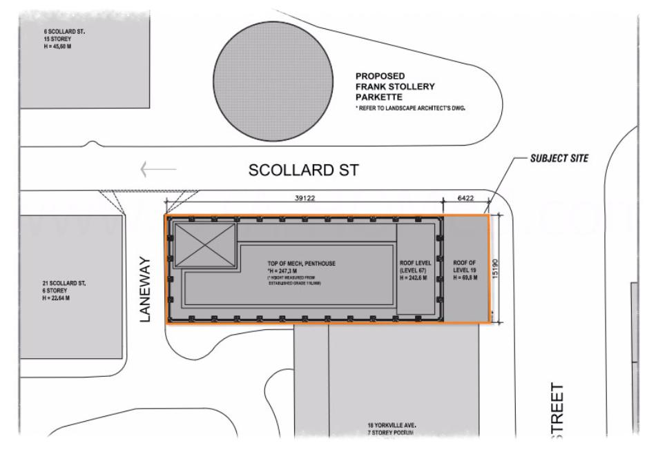 Siteplan for Yonge & Scollard Condos